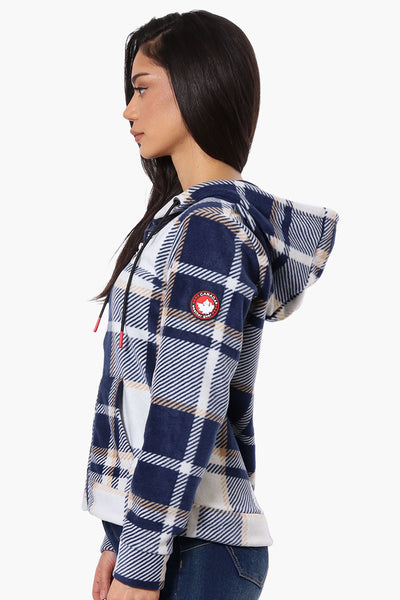 Canada Weather Gear Plaid Fleece Hoodie - Navy - Womens Hoodies & Sweatshirts - Fairweather