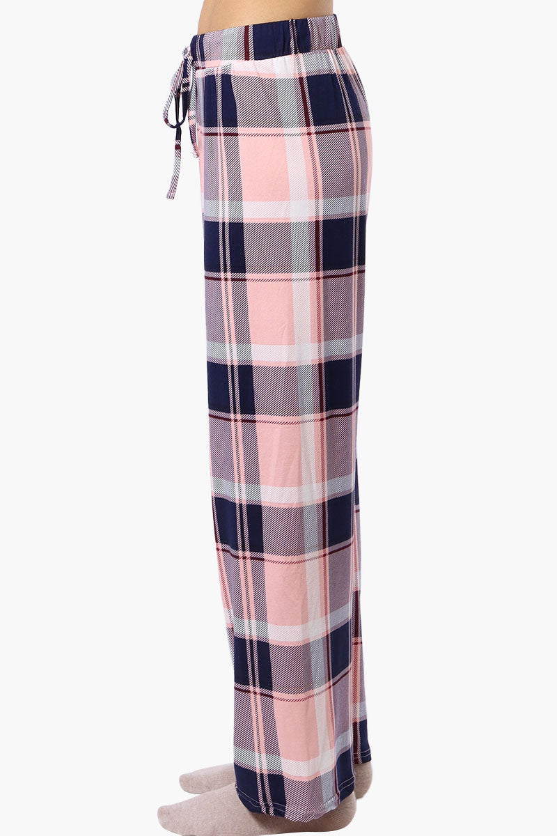 Canada Weather Gear Plaid Wide Leg Pajama Bottoms - Pink - Womens Pajamas - Fairweather