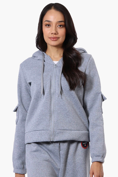 Fahrenheit Sherpa Lined Hood Zip Up Hoodie - Grey - Womens Hoodies & Sweatshirts - Fairweather