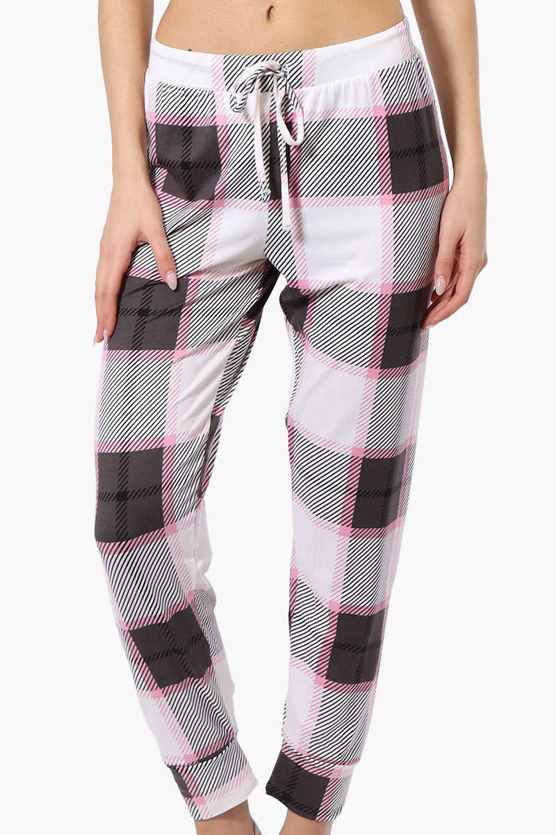 Canada Weather Gear Plaid Tie Waist Pajama Bottoms - White - Womens Pajamas - Fairweather