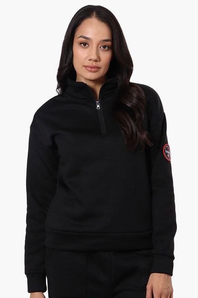 Fahrenheit 1/4 Zip Basic Sweatshirt - Black - Womens Hoodies & Sweatshirts - Fairweather