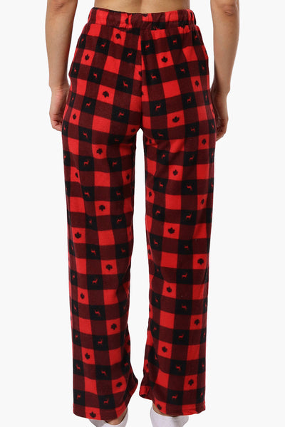 Canada Weather Gear Plaid Wide Leg Pajama Bottoms - Red - Womens Pajamas - Fairweather