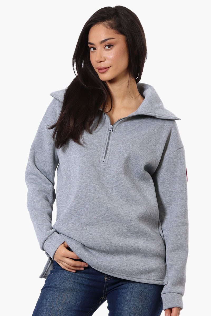 Fahrenheit Basic 1/4 Zip Pullover Sweater - Grey - Womens Pullover Sweaters - Fairweather