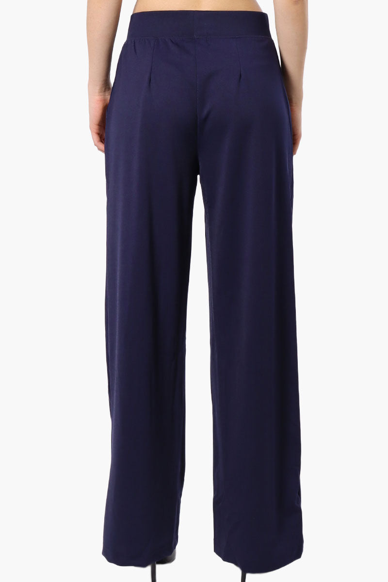 Costa Blanca Pleated Wide Leg Pants - Navy - Womens Pants - Fairweather