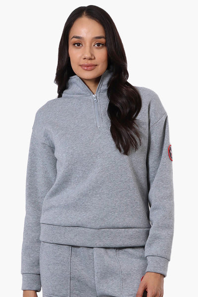 Fahrenheit 1/4 Zip Basic Sweatshirt - Grey - Womens Hoodies & Sweatshirts - Fairweather