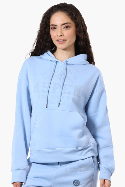 Fahrenheit Oversized Aspen Print Hoodie - Blue - Womens Hoodies & Sweatshirts - Fairweather