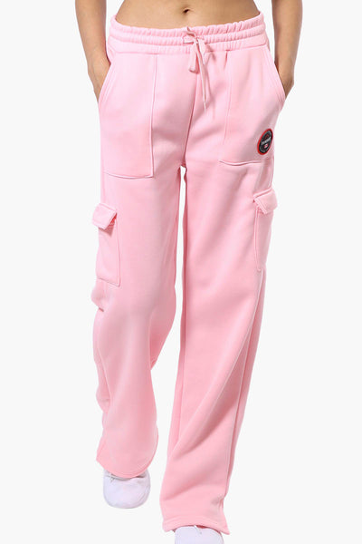 Fahrenheit Fleece Tie Waist Cargo Sweatpants - Pink - Womens Joggers & Sweatpants - Fairweather