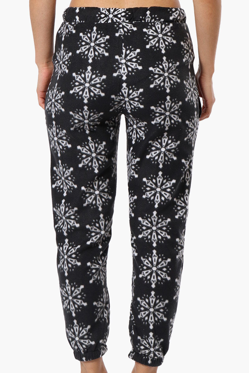 Canada Weather Gear Snowflake Pattern Fleece Pajama Bottoms - Black - Womens Pajamas - Fairweather