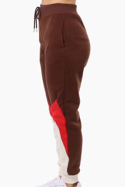 New Look Fleece Colour Block Joggers - Brown - Womens Joggers & Sweatpants - Fairweather