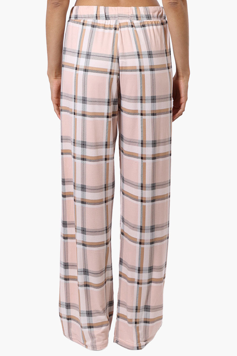 Canada Weather Gear Plaid Wide Leg Pajama Pants - Peach - Womens Pajamas - Fairweather