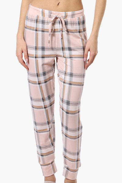 Canada Weather Gear Plaid Tie Waist Pajama Bottoms - Blush - Womens Pajamas - Fairweather