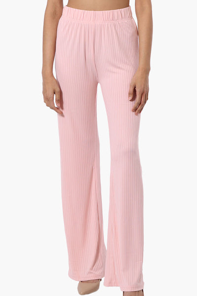 Majora Ribbed Wide Leg Pants - Pink - Womens Pants - Fairweather