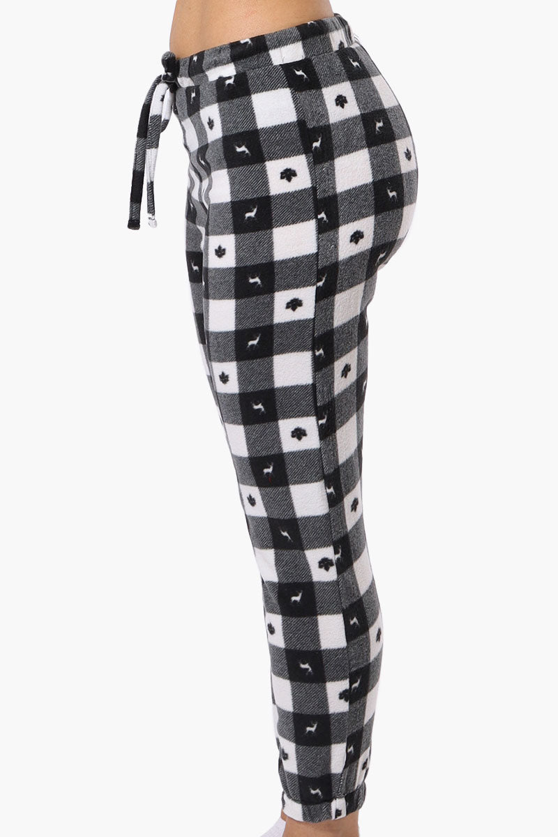 Canada Weather Gear Plaid Fleece Pajama Bottoms - Black - Womens Pajamas - Fairweather