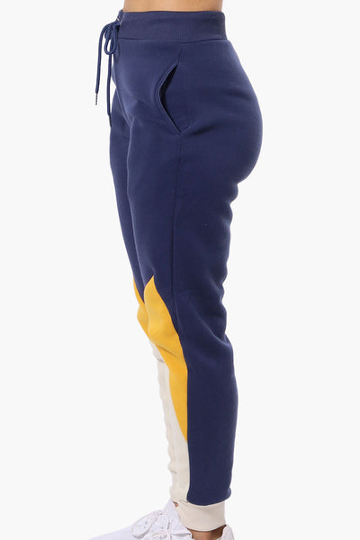 New Look Fleece Colour Block Joggers - Navy - Womens Joggers & Sweatpants - Fairweather