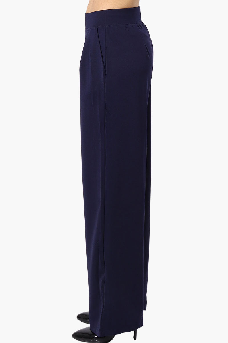 Costa Blanca Pleated Wide Leg Pants - Navy - Womens Pants - Fairweather