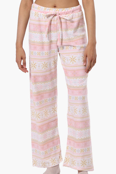 Canada Weather Gear Festive Pattern Wide Leg Pajama Pants - Blush - Womens Pajamas - Fairweather