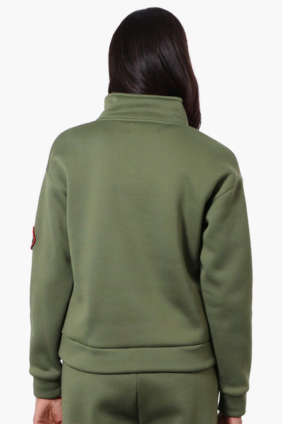 Fahrenheit 1/4 Zip Basic Sweatshirt - Olive - Womens Hoodies & Sweatshirts - Fairweather