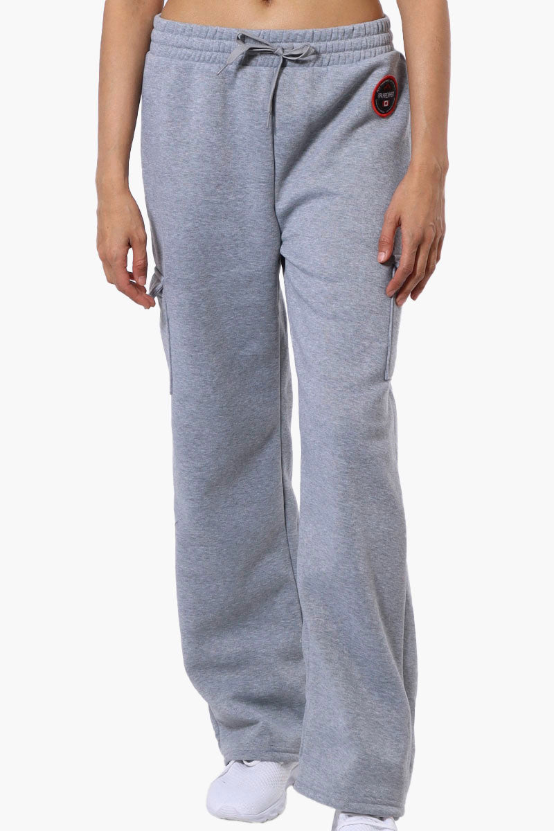 Fahrenheit Fleece Wide Leg Cargo Sweatpants - Grey - Womens Joggers & Sweatpants - Fairweather