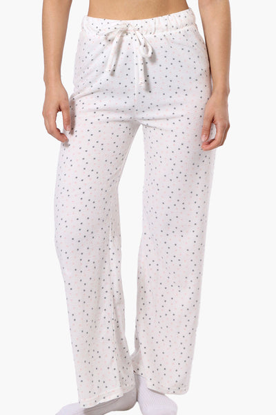 Canada Weather Gear Dotted Pattern Wide Leg Pajama Bottoms - White - Womens Pajamas - Fairweather