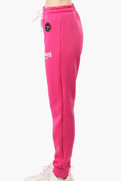 Fahrenheit Tie Waist Brooklyn Print Joggers - Pink - Womens Joggers & Sweatpants - Fairweather