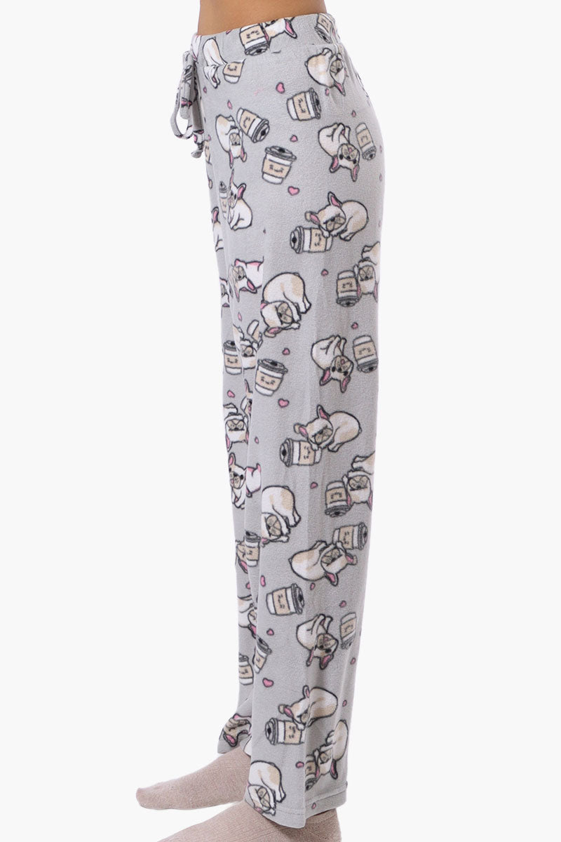 Canada Weather Gear Dog Pattern Wide Leg Pajama Pants - Grey - Womens Pajamas - Fairweather