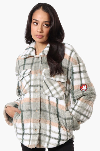 Canada Weather Gear Plush Plaid Lightweight Jacket - Olive - Womens Lightweight Jackets - Fairweather