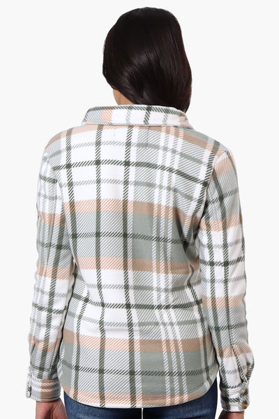 Canada Weather Gear Plaid Fleece Button Up Lightweight Jacket - Mint - Womens Lightweight Jackets - Fairweather