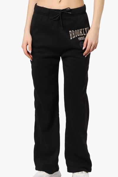 Fahrenheit Brooklyn Print Fleece Sweatpants - Black - Womens Joggers & Sweatpants - Fairweather