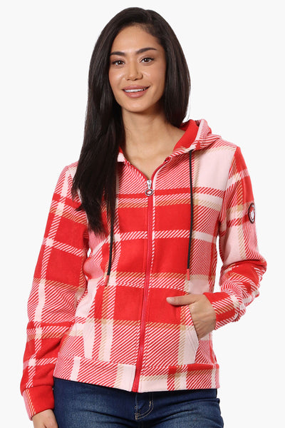 Canada Weather Gear Plaid Fleece Hoodie - Red - Womens Hoodies & Sweatshirts - Fairweather