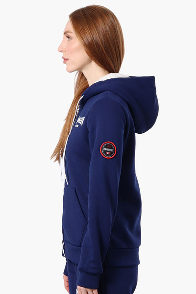 Fahrenheit Fleece Lined Brooklyn Print Hoodie - Navy - Womens Hoodies & Sweatshirts - Fairweather