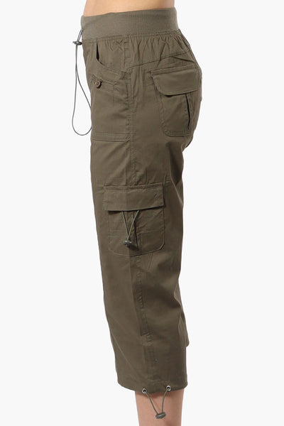 Canada Weather Gear Bungee Waist Cargo Capris - Olive - Womens Shorts & Capris - Fairweather