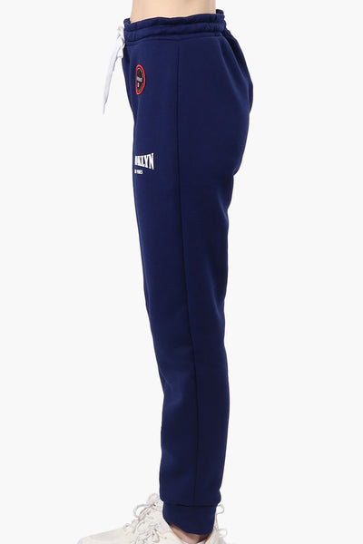 Fahrenheit Tie Waist Brooklyn Print Joggers - Navy - Womens Joggers & Sweatpants - Fairweather