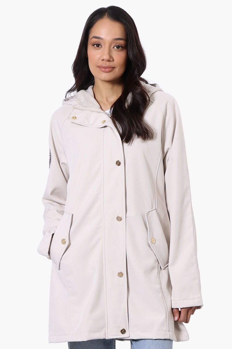 Canada Weather Gear Soft Shell Hooded Lightweight Jacket - Beige - Womens Lightweight Jackets - Fairweather