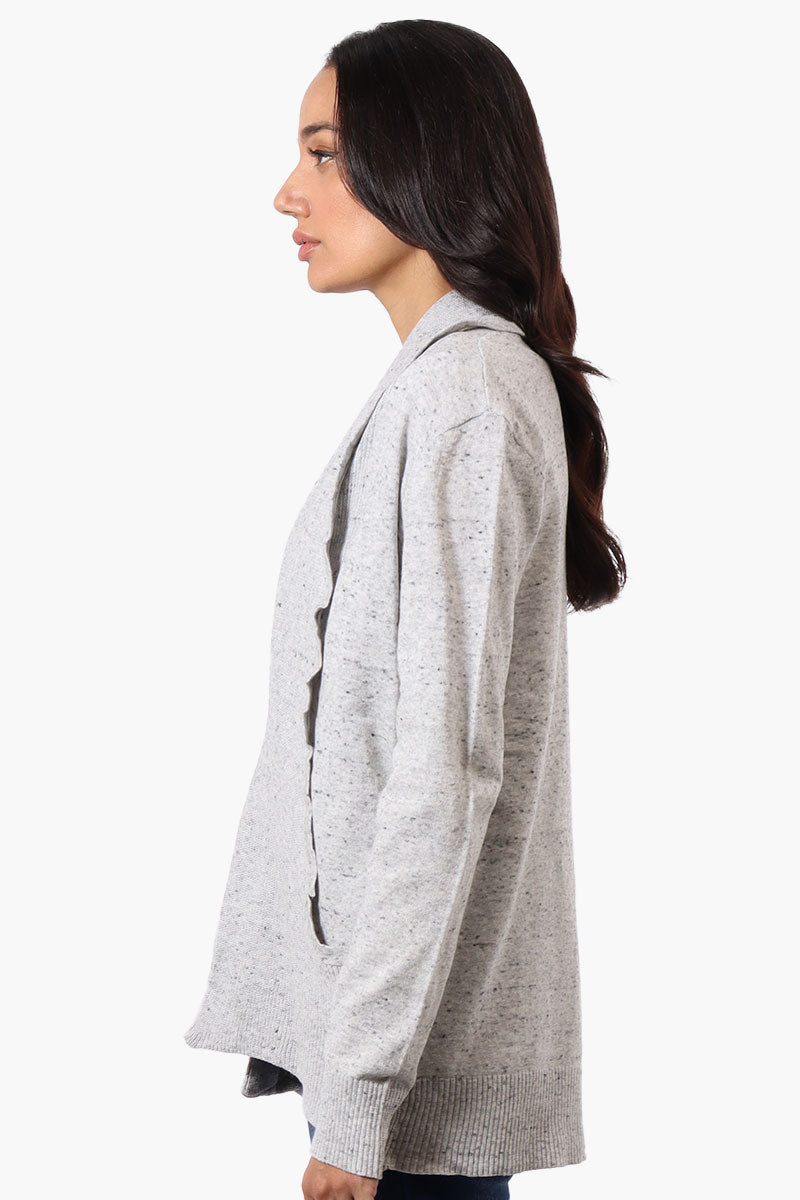 Beechers Brook Fold Over Wrap Cardigan - Grey - Womens Cardigans - Fairweather