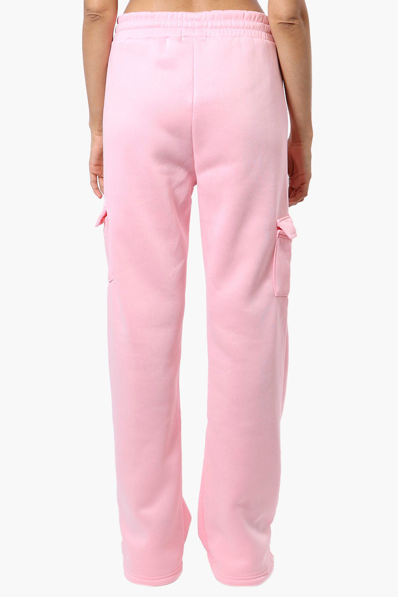 Fahrenheit Fleece Tie Waist Cargo Sweatpants - Pink - Womens Joggers & Sweatpants - Fairweather