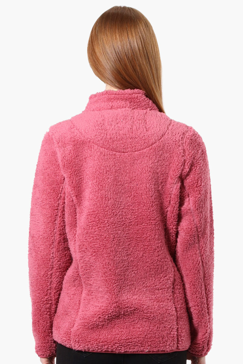 Canada Weather Gear 1/4 Zip Sherpa Pullover Sweater - Pink - Womens Pullover Sweaters - Fairweather