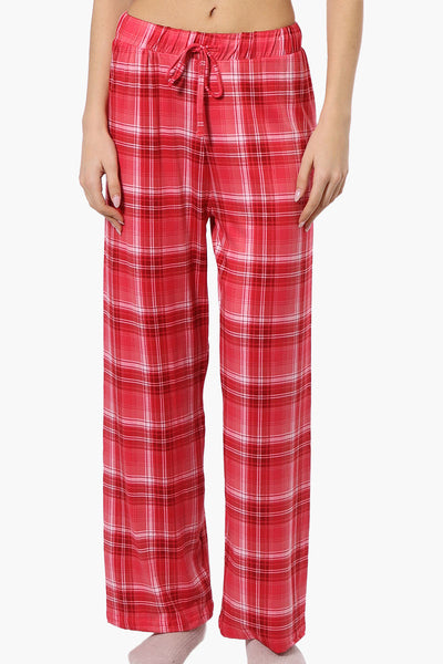 Canada Weather Gear Plaid Wide Leg Pajama Bottoms - Red - Womens Pajamas - Fairweather