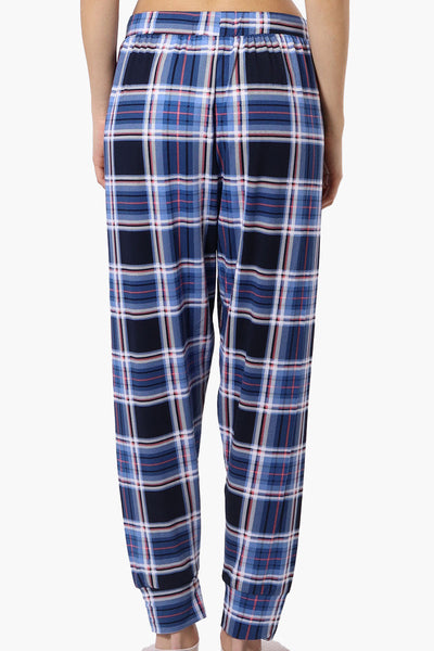 Canada Weather Gear Plaid Tie Waist Pajama Bottoms - Blue - Womens Pajamas - Fairweather