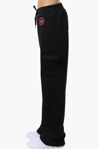 Fahrenheit Fleece Wide Leg Cargo Sweatpants - Black - Womens Joggers & Sweatpants - Fairweather