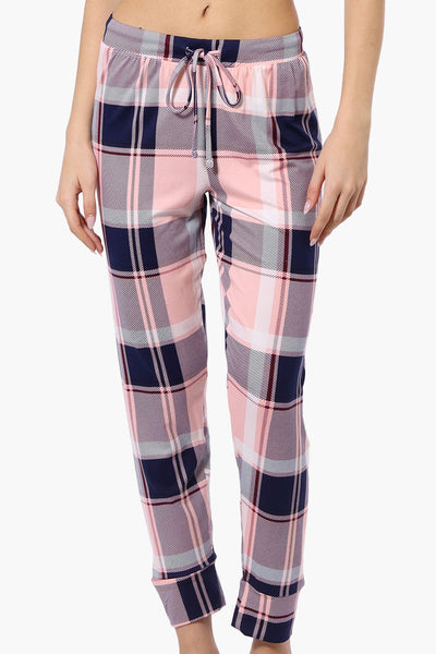 Canada Weather Gear Plaid Tie Waist Pajama Bottoms - Pink - Womens Pajamas - Fairweather