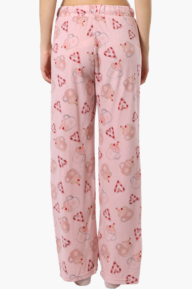 Canada Weather Gear Festive Pattern Wide Leg Pajama Bottoms - Pink - Womens Pajamas - Fairweather