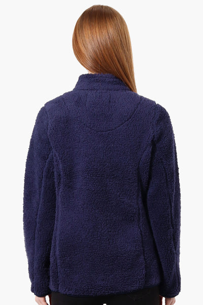 Canada Weather Gear 1/4 Zip Sherpa Pullover Sweater - Navy - Womens Pullover Sweaters - Fairweather