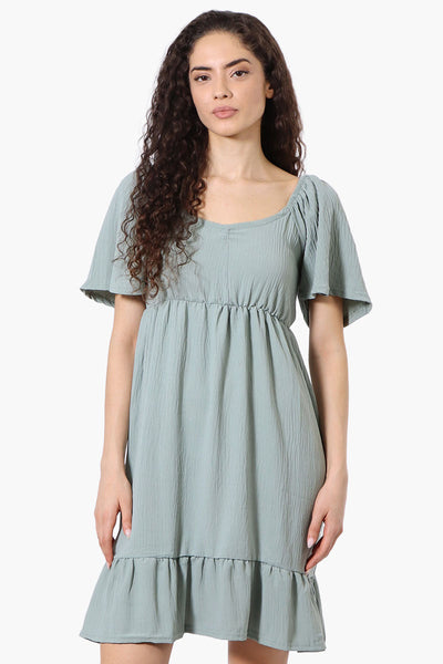 Urbanology Short Sleeve Smock Back Day Dress - Mint - Womens Day Dresses - Fairweather