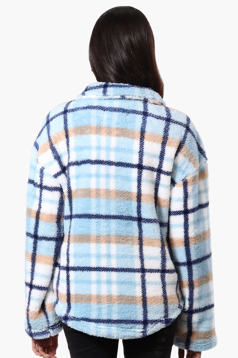 Canada Weather Gear Plush Plaid Lightweight Jacket - Blue - Womens Lightweight Jackets - Fairweather