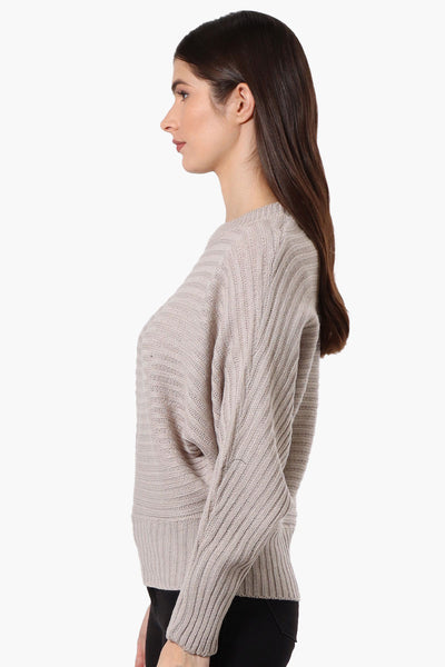 International INC Company Button Shoulder Pullover Sweater - Taupe - Womens Pullover Sweaters - Fairweather