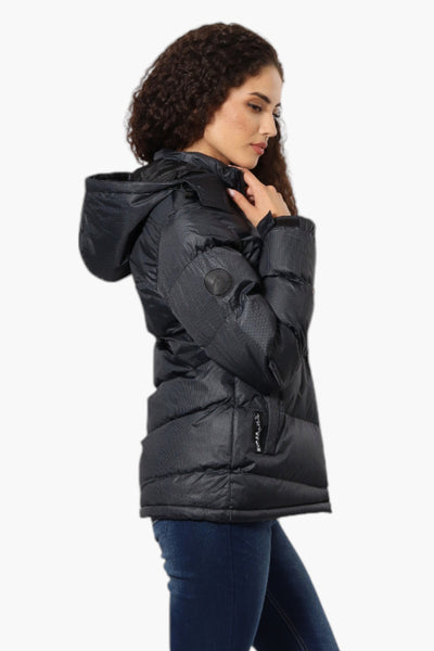 Canada Weather Gear Grid Pattern Bubble Bomber Jacket - Black - Womens Bomber Jackets - Fairweather