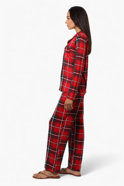 Canada Weather Gear Plaid Wide Leg Pajama Pants - Red - Womens Pajamas - Fairweather