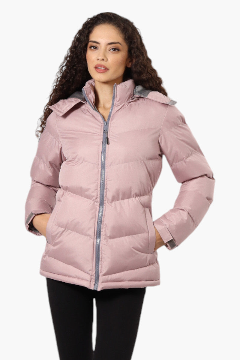 Canada Weather Gear Solid Bubble Bomber Jacket - Pink - Womens Bomber Jackets - Fairweather