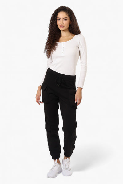 Fahrenheit Tie Waist 4 Pocket Cargo Joggers - Black - Womens Joggers & Sweatpants - Fairweather