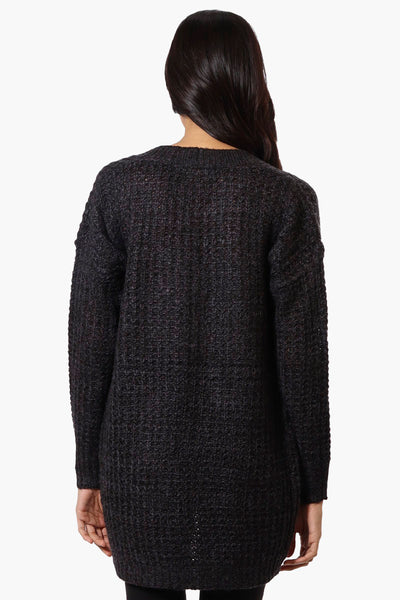 Majora Knit Long Sleeve Wrap Cardigan - Black - Womens Cardigans - Fairweather